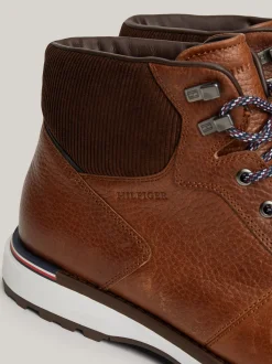 Buty Sznurowane|Buty*Tommy Hilfiger Skórzane Botki Z Ciepłą Wyściółką WINTER COGNAC