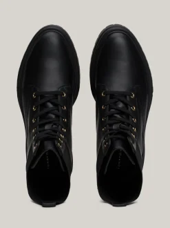 Botki|Sznurowane Botki*Tommy Hilfiger Skórzane Botki Z Protektorem TH Monogram BLACK