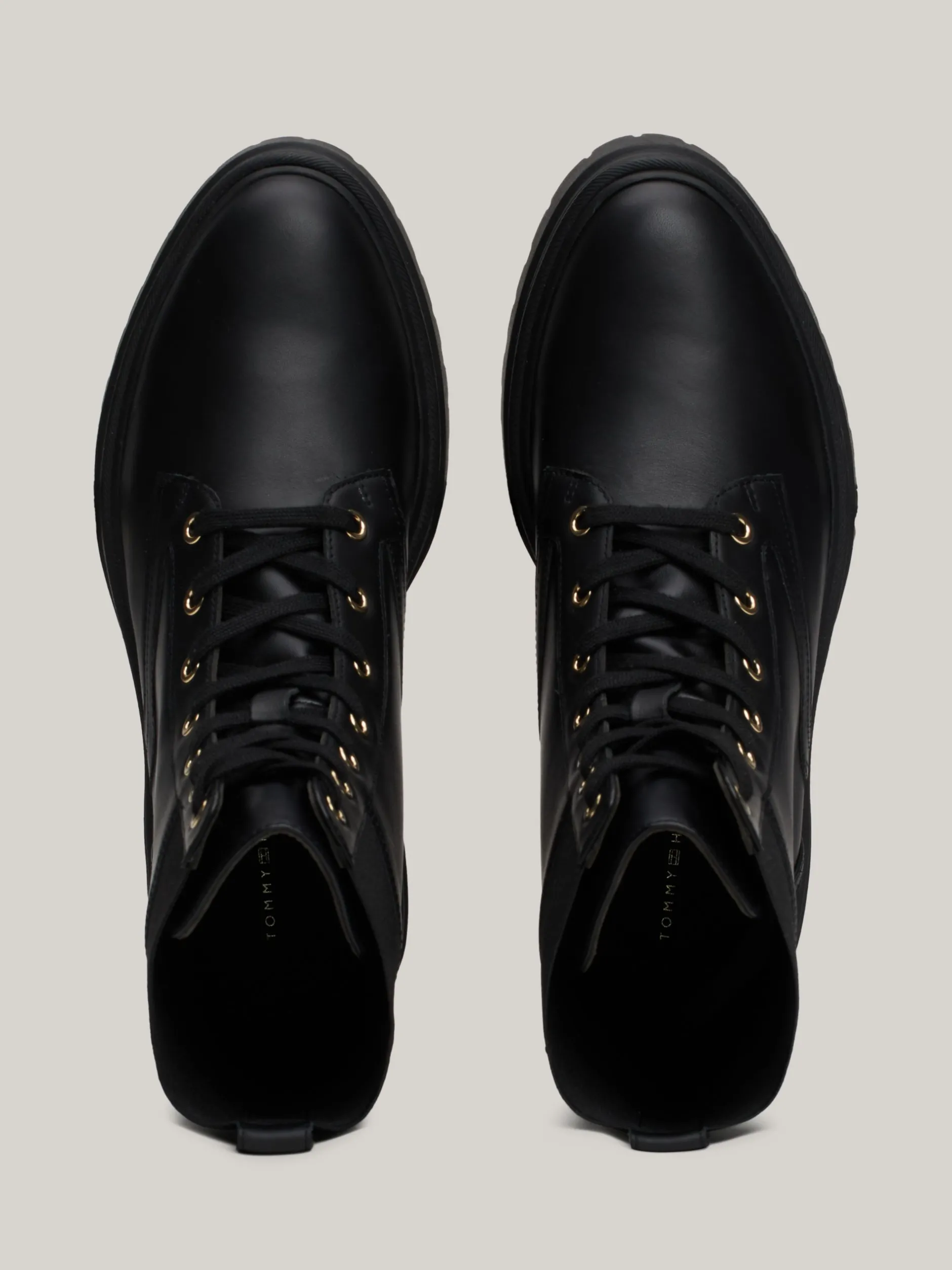 Botki|Sznurowane Botki*Tommy Hilfiger Skórzane Botki Z Protektorem TH Monogram BLACK