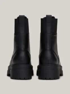 Botki|Sznurowane Botki*Tommy Hilfiger Skórzane Botki Z Protektorem TH Monogram BLACK