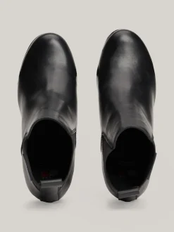 Botki Do Kostki|Botki*Tommy Hilfiger Skórzane Buty Do Kostki Na Wysokim Obcasie BLACK
