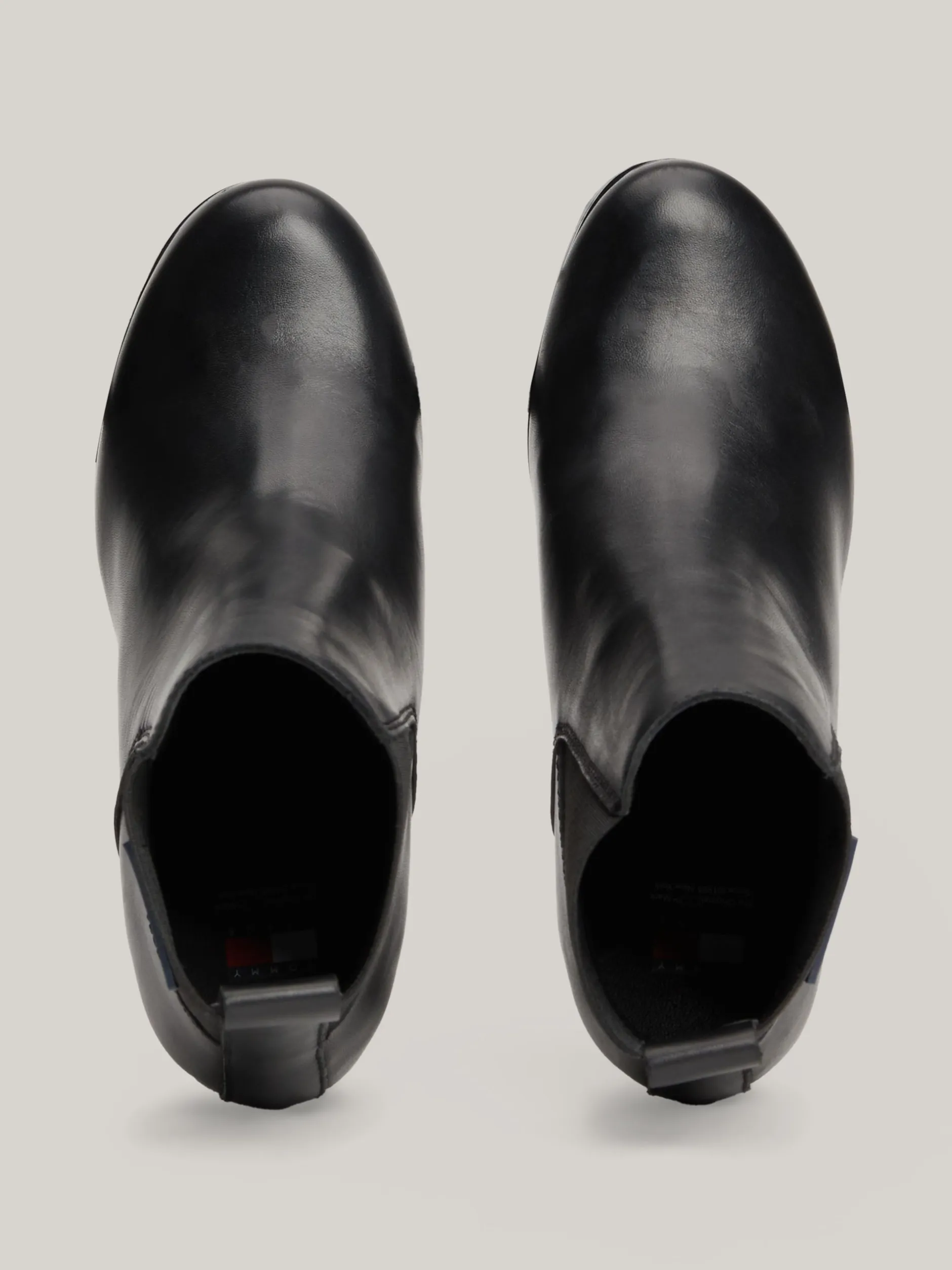 Botki Do Kostki|Botki*Tommy Hilfiger Skórzane Buty Do Kostki Na Wysokim Obcasie BLACK