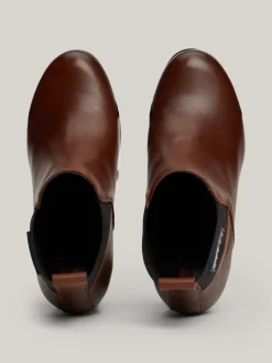 Botki Do Kostki|Botki*Tommy Hilfiger Skórzane Buty Do Kostki Na Wysokim Obcasie CAROB CHOCOLATE