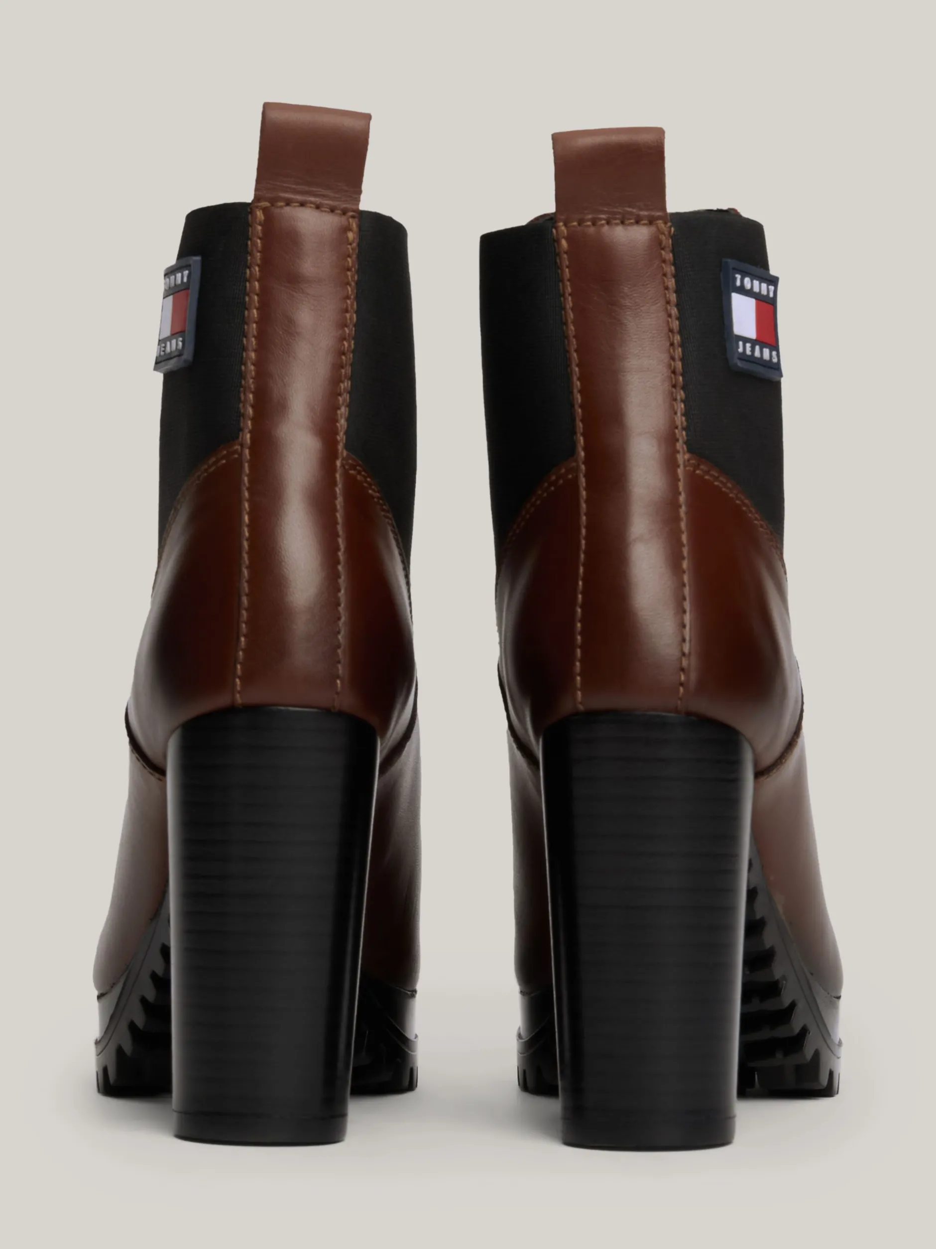Botki Do Kostki|Botki*Tommy Hilfiger Skórzane Buty Do Kostki Na Wysokim Obcasie CAROB CHOCOLATE