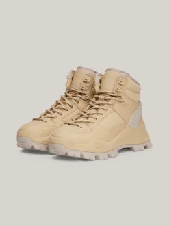 Sznurowane Botki|Botki*Tommy Hilfiger Skórzane Buty Do Kostki Na Grubej Podeszwie GENTLE GOLD