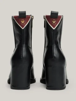 Botki Do Kostki|Botki*Tommy Hilfiger Skórzane Buty Do Kostki Z Monogramem TH BLACK