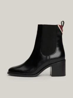 Botki Do Kostki|Botki*Tommy Hilfiger Skórzane Buty Do Kostki Z Monogramem TH BLACK