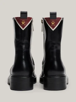 Botki Do Kostki|Botki*Tommy Hilfiger Skórzane Buty Do Kostki Z Zapięciem Na Zamek BLACK