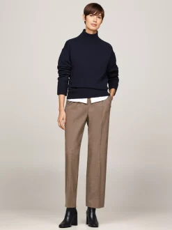 Botki*Tommy Hilfiger Skórzane Buty Do Kostki Z łańcuszkiem BLACK
