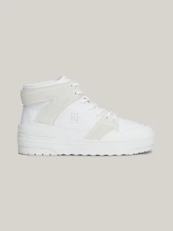 Sneakersy*Tommy Hilfiger Skórzane Buty Do Koszykówki WHITE