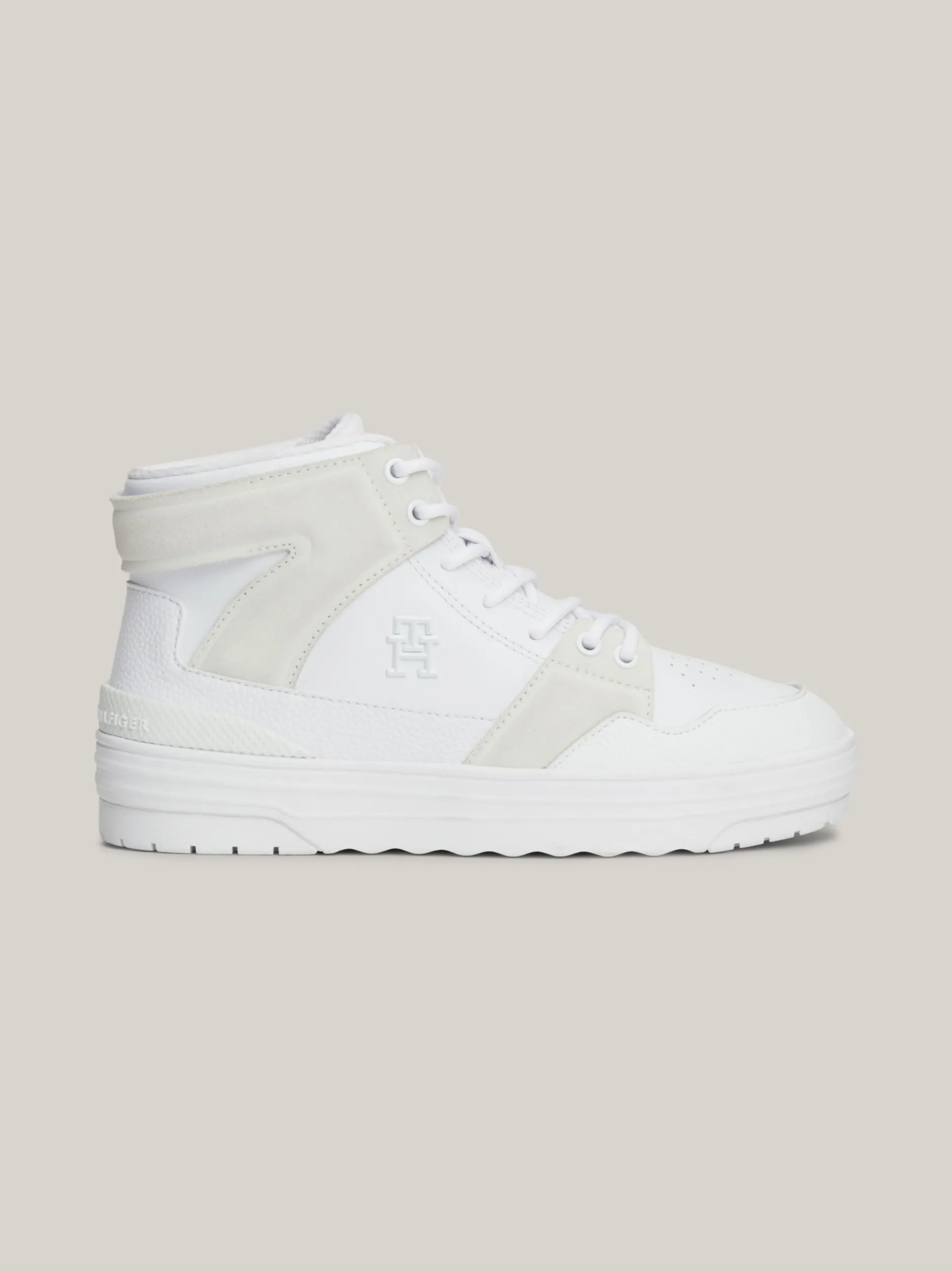 Sneakersy*Tommy Hilfiger Skórzane Buty Do Koszykówki WHITE