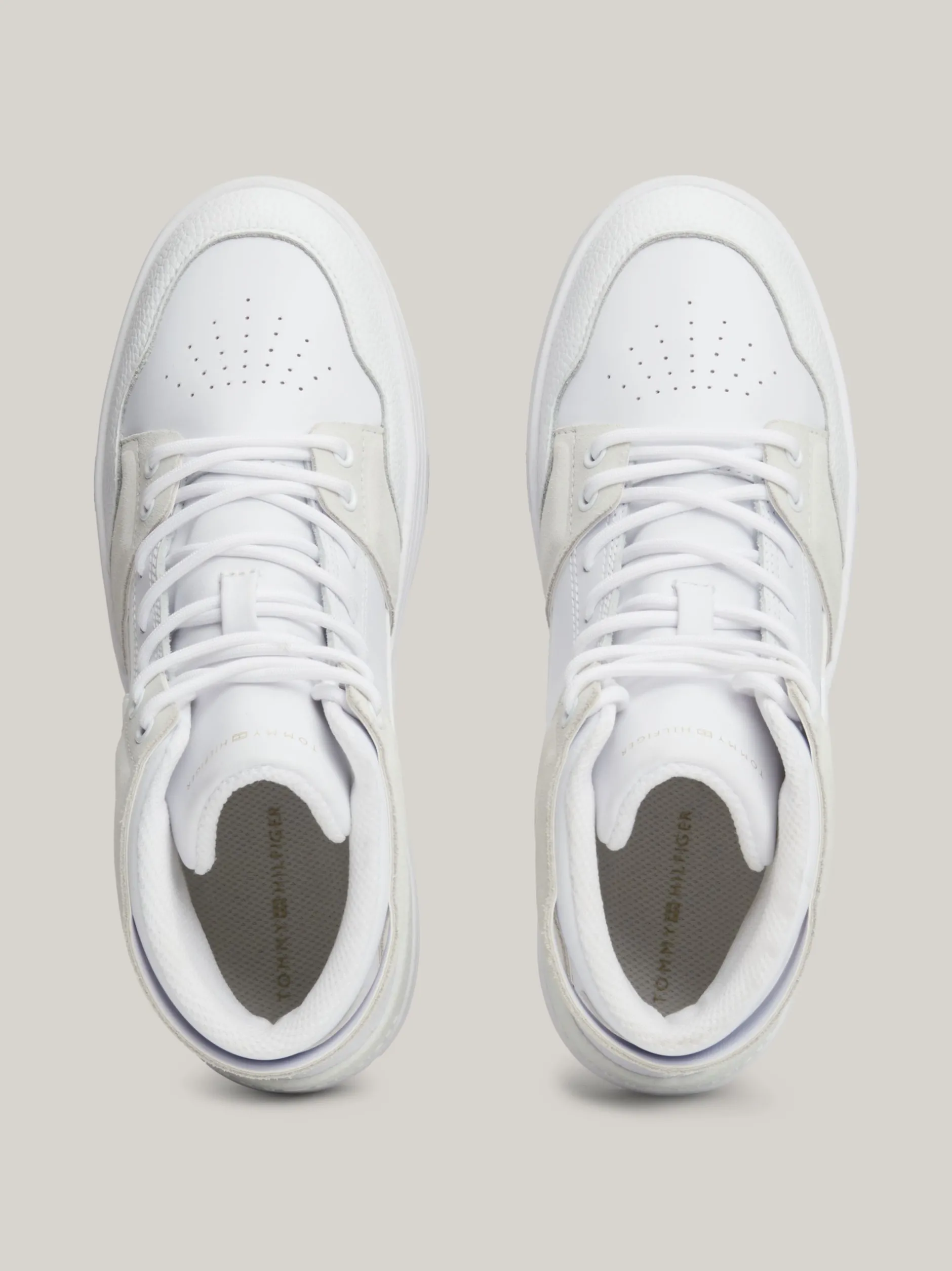 Sneakersy*Tommy Hilfiger Skórzane Buty Do Koszykówki WHITE