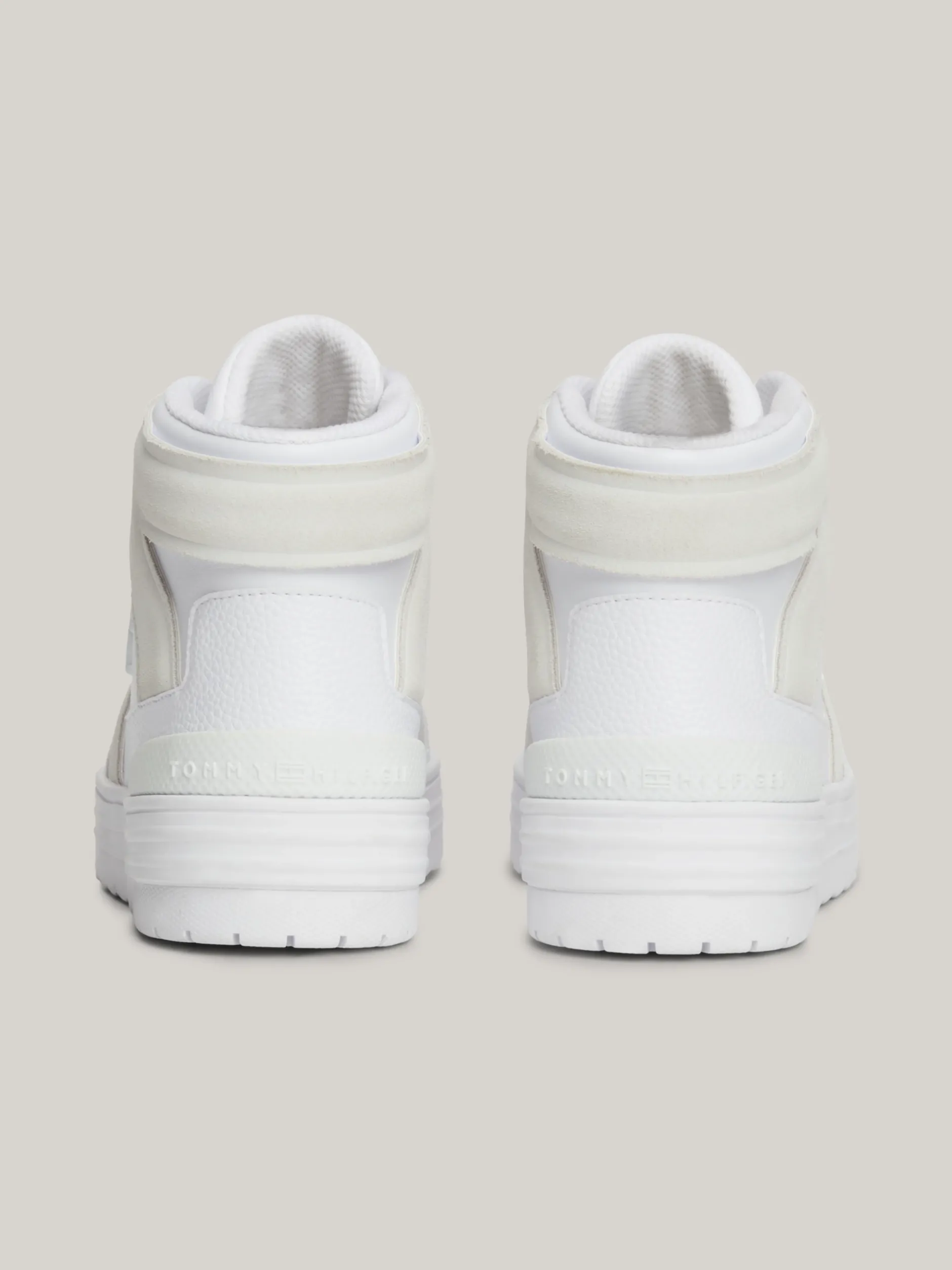 Sneakersy*Tommy Hilfiger Skórzane Buty Do Koszykówki WHITE