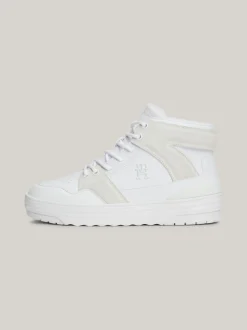 Sneakersy*Tommy Hilfiger Skórzane Buty Do Koszykówki WHITE