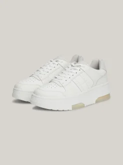 Sneakersy*Tommy Hilfiger Skórzane Buty Sportowe Brooklyn Na Platformie STRATUS GREY