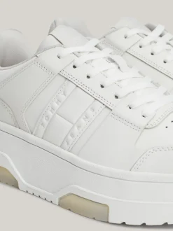 Sneakersy*Tommy Hilfiger Skórzane Buty Sportowe Brooklyn Na Platformie STRATUS GREY