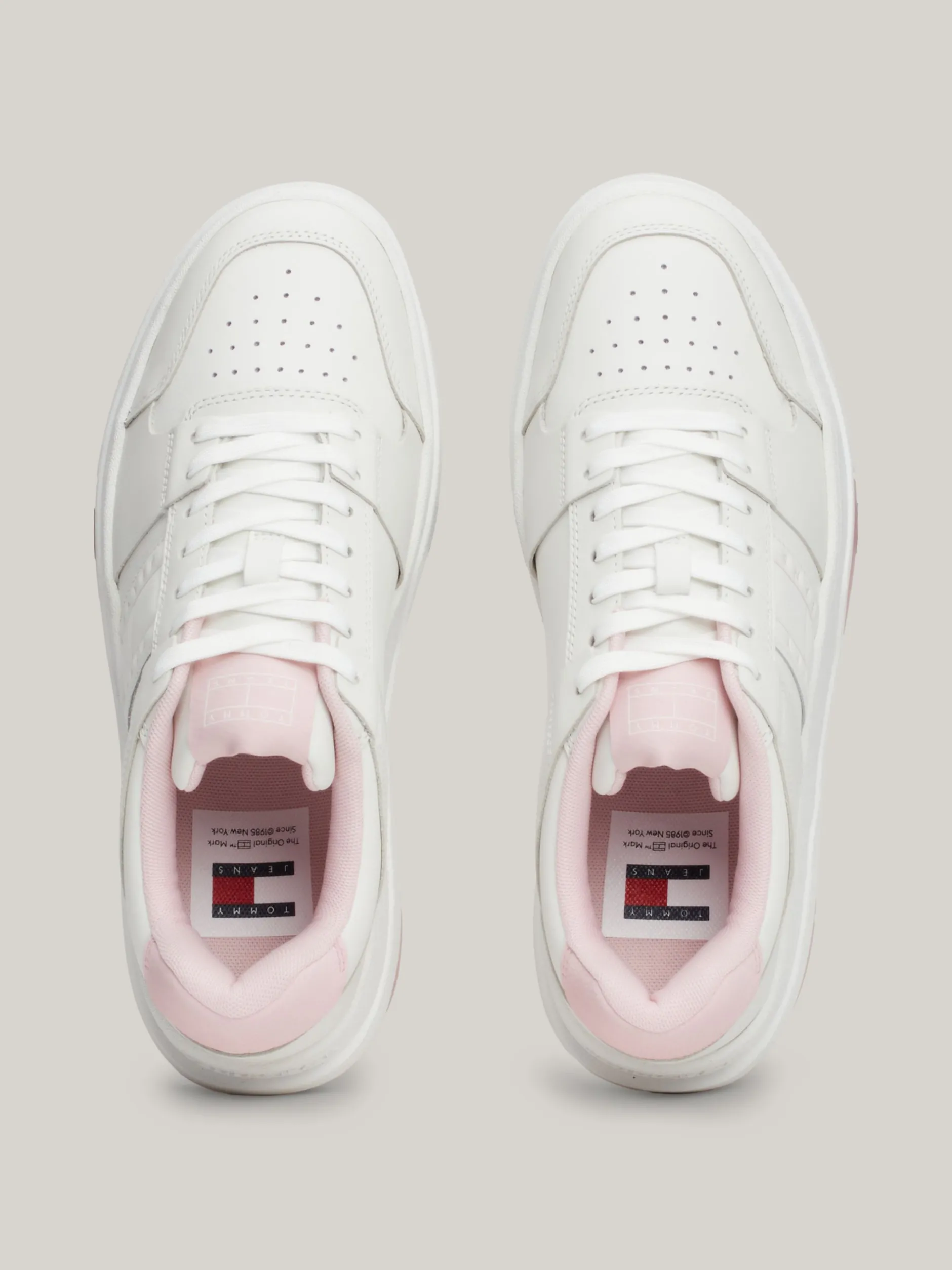 Sneakersy*Tommy Hilfiger Skórzane Buty Sportowe Brooklyn Na Platformie MISTY PINK