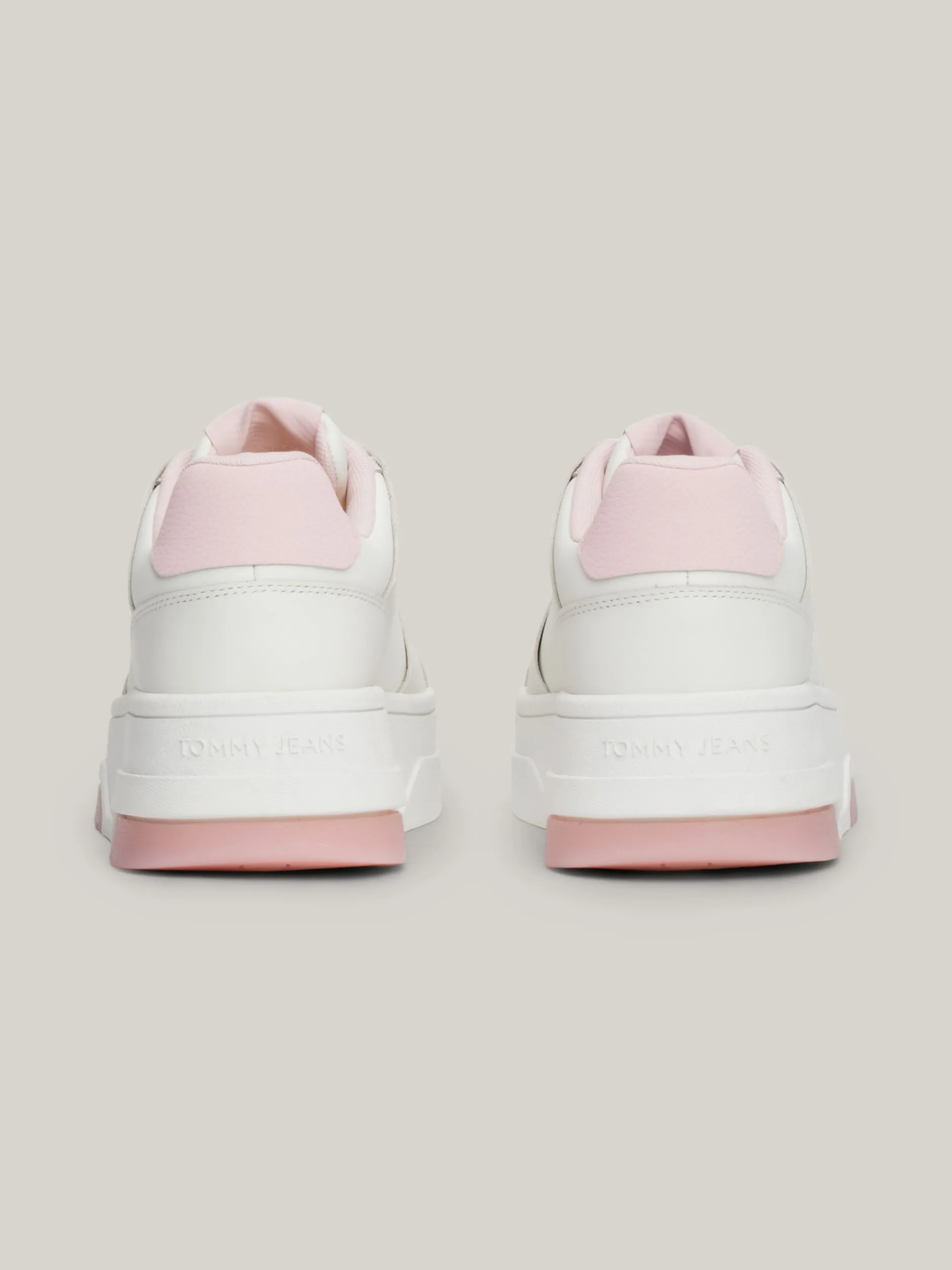 Sneakersy*Tommy Hilfiger Skórzane Buty Sportowe Brooklyn Na Platformie MISTY PINK
