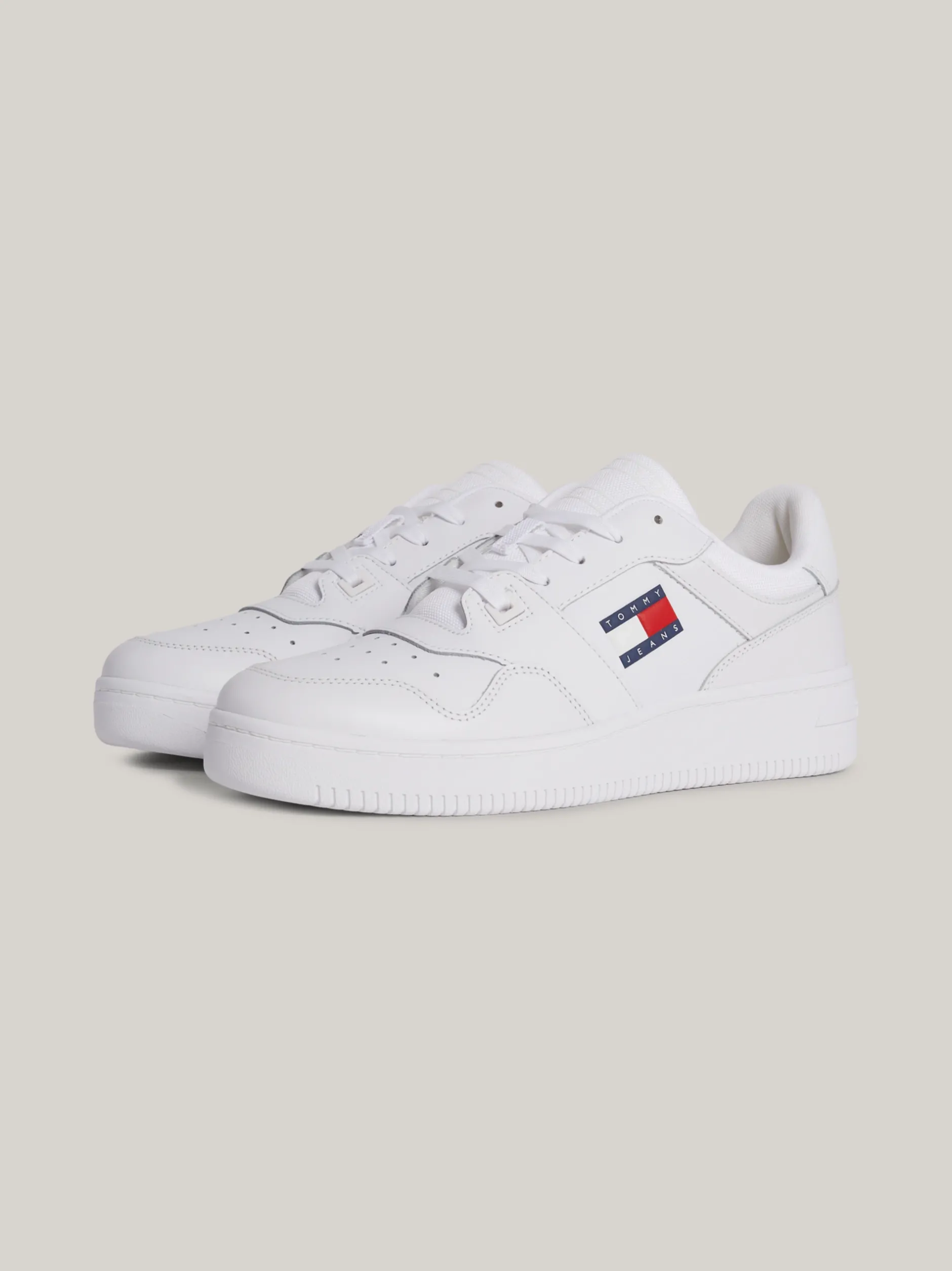White Trainers|Sneakersy*Tommy Hilfiger Skórzane Buty Sportowe Do Koszykówki WHITE