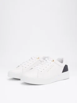 Sneakersy*Tommy Hilfiger Skórzane Buty Sportowe Elevated Essential WHITE