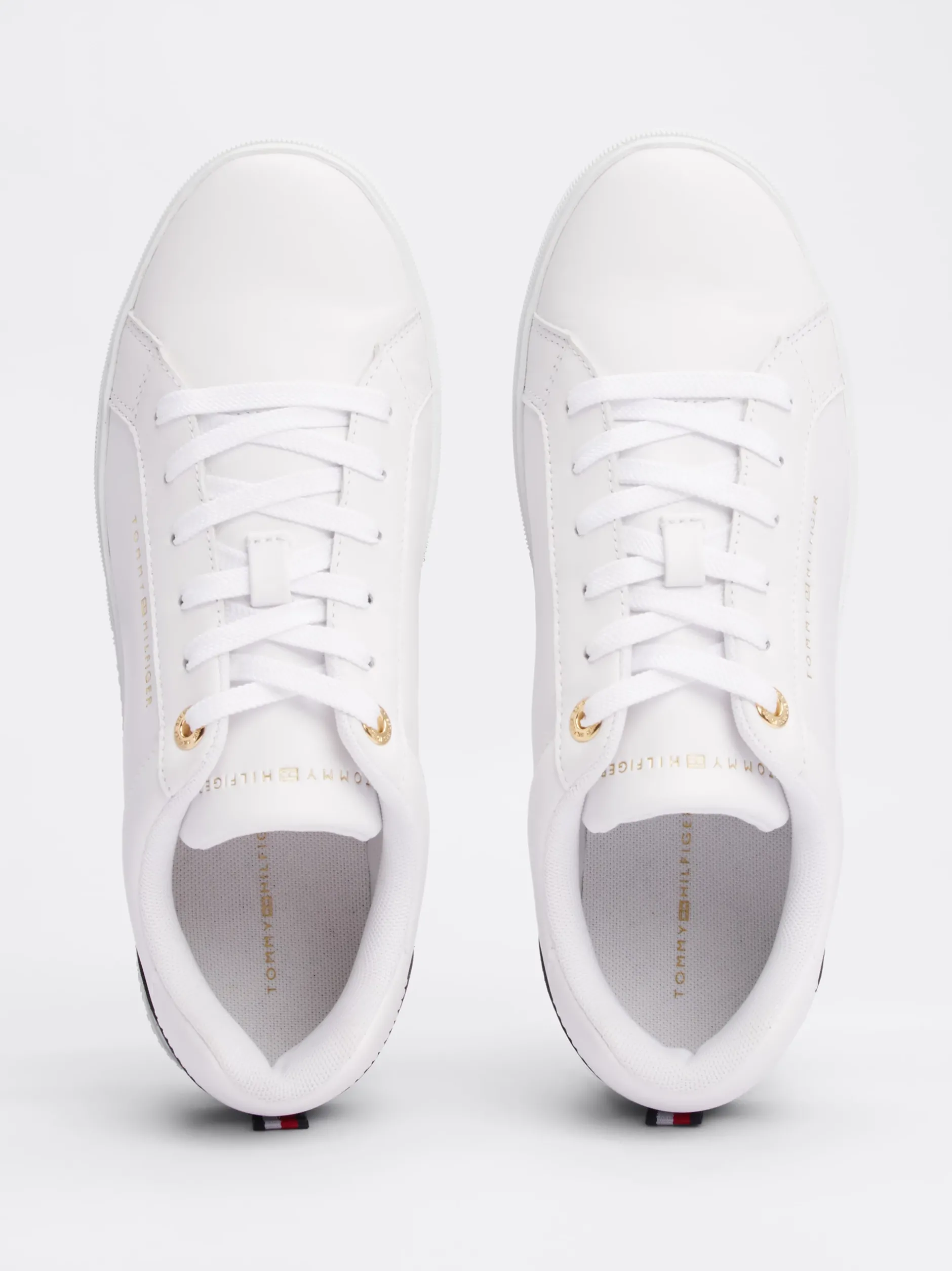 Sneakersy*Tommy Hilfiger Skórzane Buty Sportowe Elevated Essential WHITE