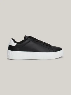 Sneakersy*Tommy Hilfiger Skórzane Buty Sportowe Essential BLACK