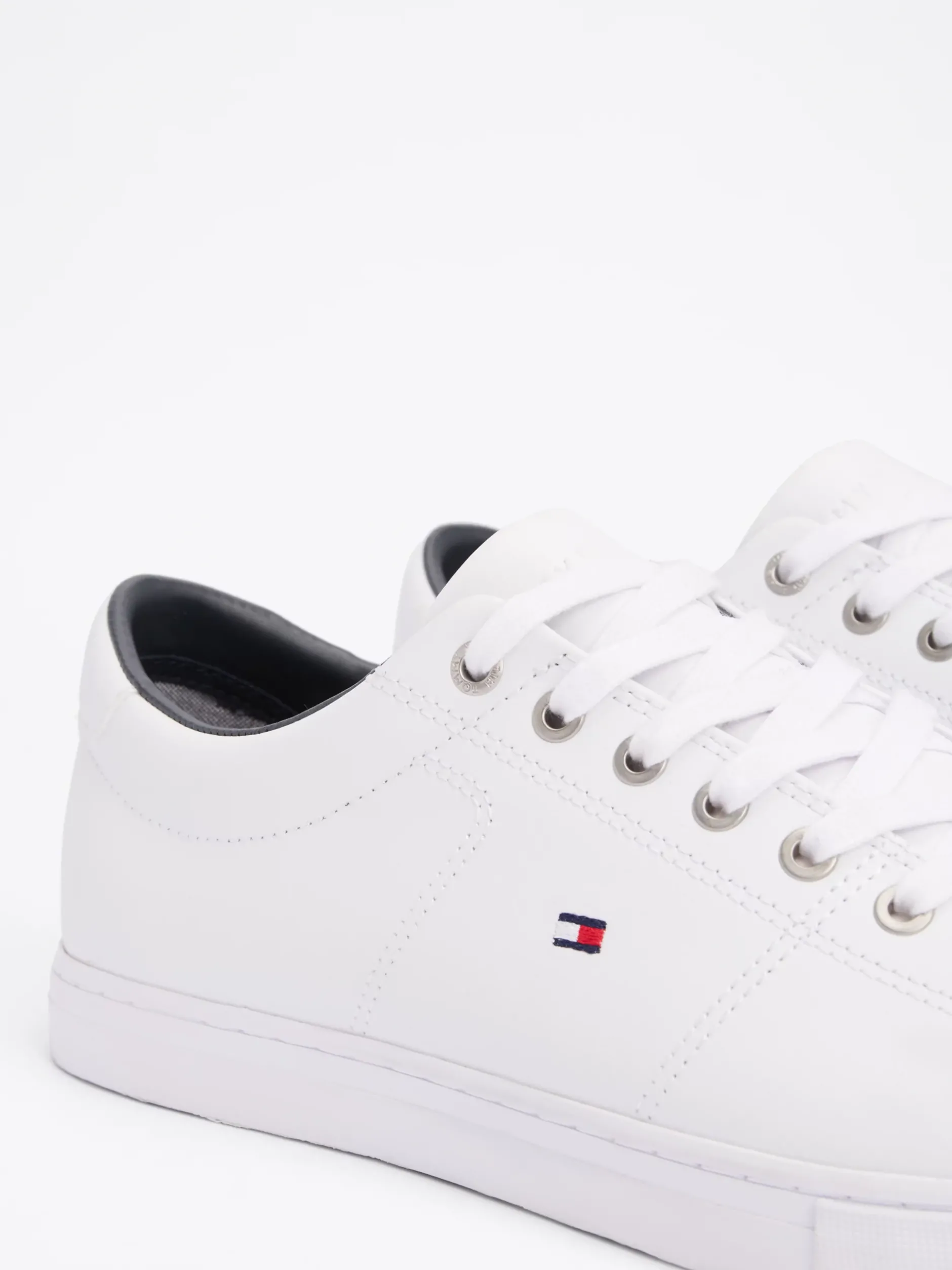 White Trainers|Sneakersy*Tommy Hilfiger Skórzane Buty Sportowe Essential WHITE