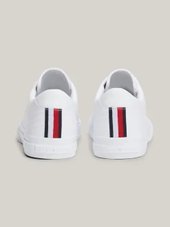 White Trainers|Sneakersy*Tommy Hilfiger Skórzane Buty Sportowe Essential Z Monogramem WHITE