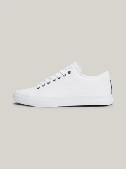 White Trainers|Sneakersy*Tommy Hilfiger Skórzane Buty Sportowe Essential Z Monogramem WHITE