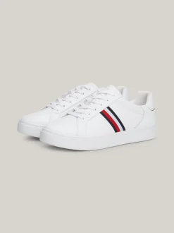 Sneakersy*Tommy Hilfiger Skórzane Buty Sportowe Essential WHITE