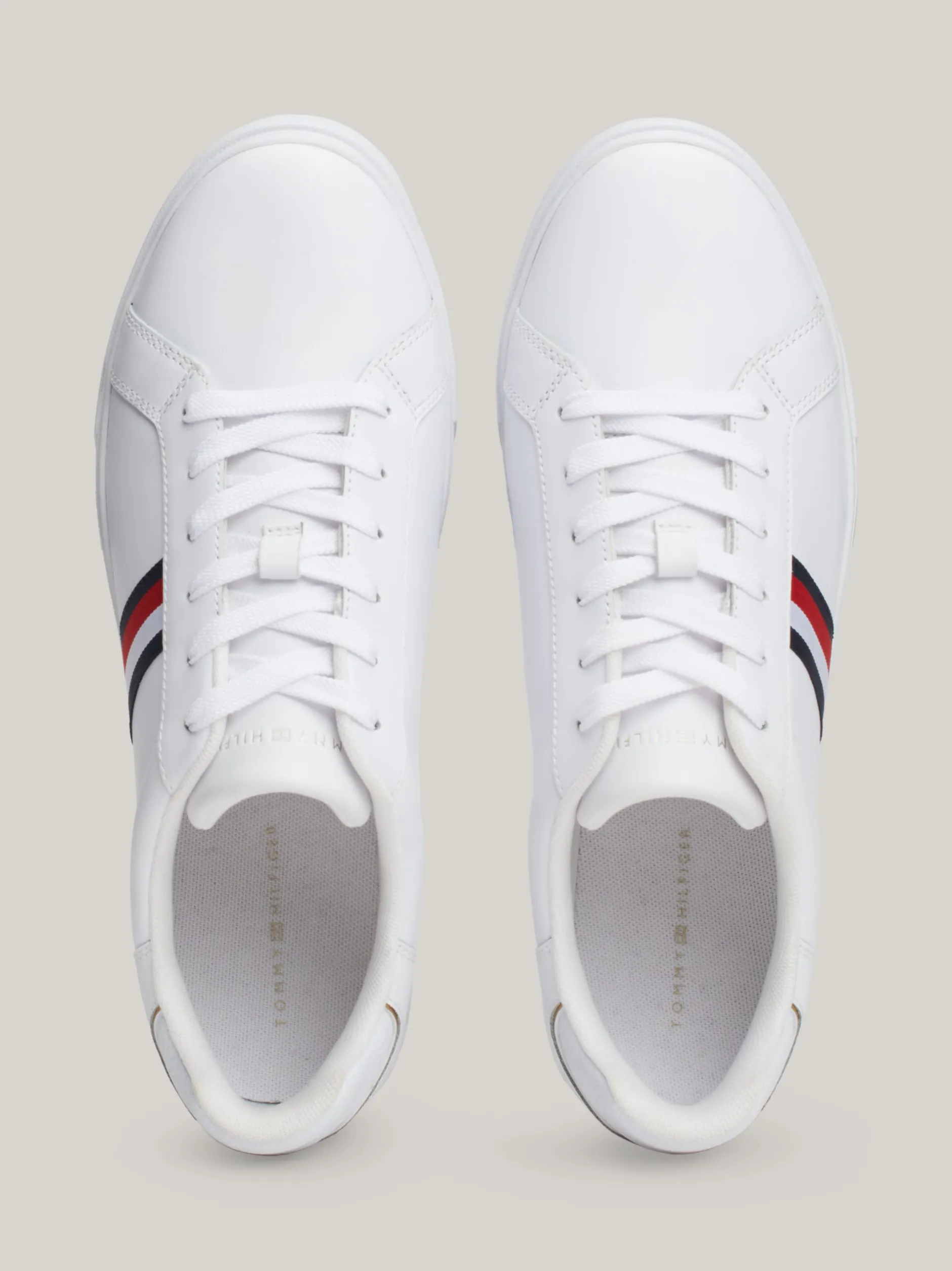 Sneakersy*Tommy Hilfiger Skórzane Buty Sportowe Essential WHITE