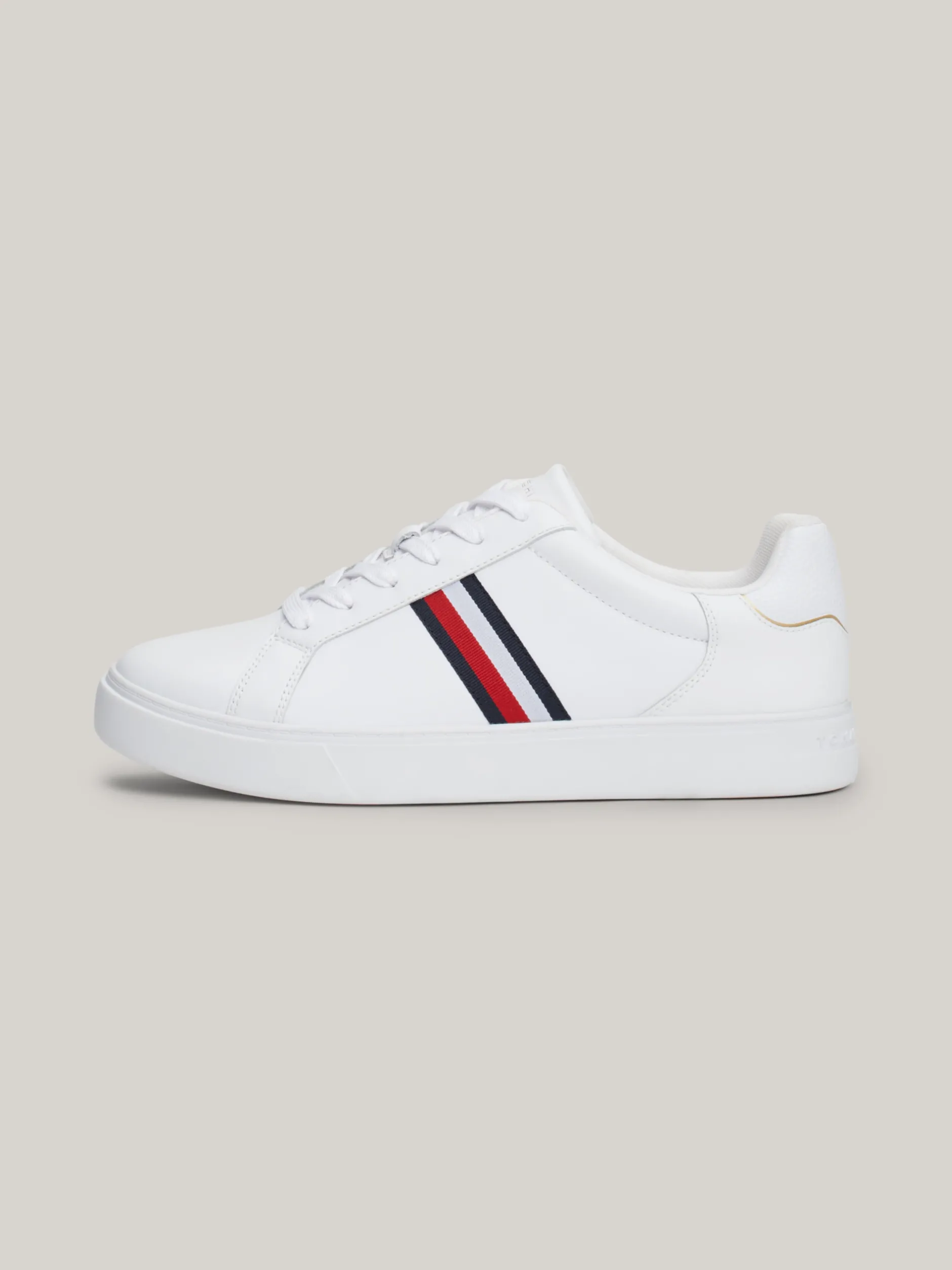 Sneakersy*Tommy Hilfiger Skórzane Buty Sportowe Essential WHITE