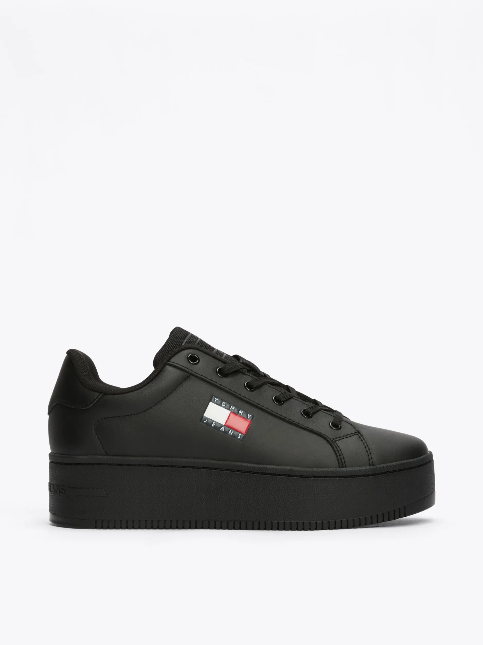Sneakersy*Tommy Hilfiger Skórzane Buty Sportowe Na Platformie BLACK
