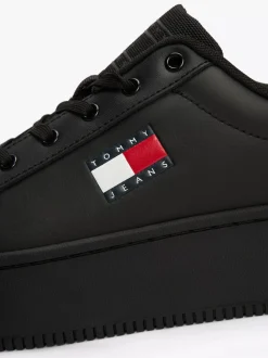 Sneakersy*Tommy Hilfiger Skórzane Buty Sportowe Na Platformie BLACK