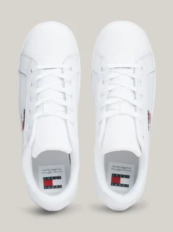 Sneakersy*Tommy Hilfiger Skórzane Buty Sportowe Na Platformie WHITE