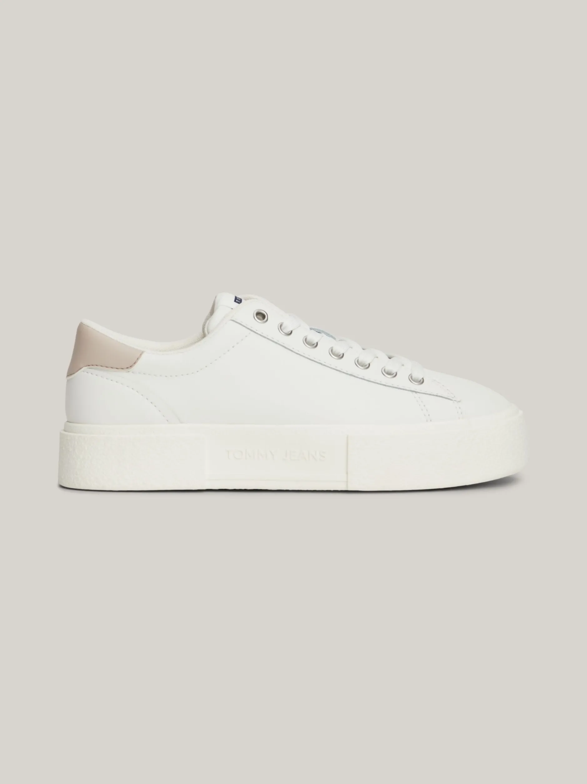 Sneakersy*Tommy Hilfiger Skórzane Buty Sportowe Na Platformie ECRU / DRIFTY DUNES