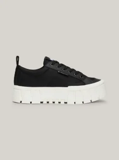 Sneakersy*Tommy Hilfiger Skórzane Buty Sportowe Na Platformie BLACK