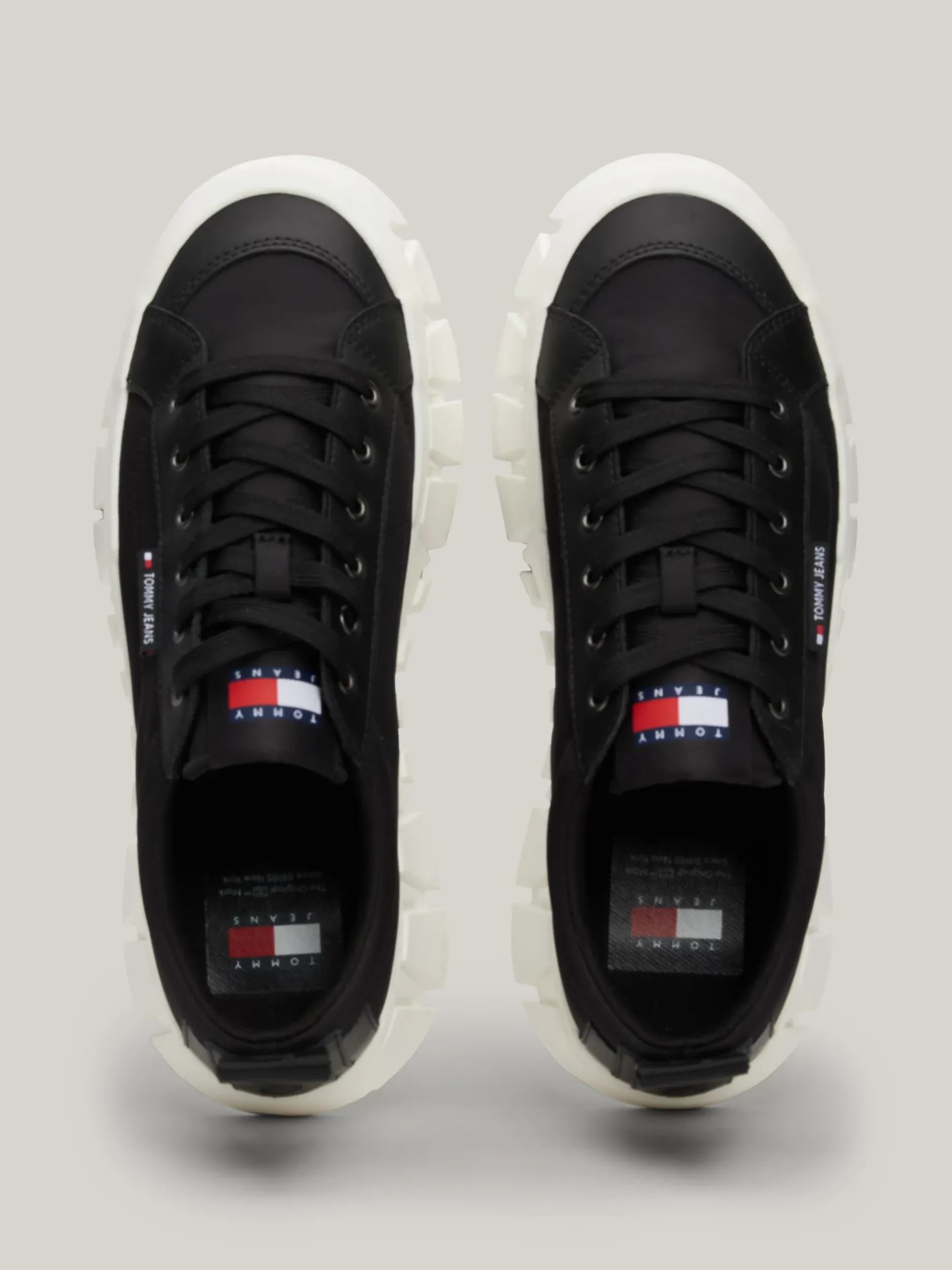 Sneakersy*Tommy Hilfiger Skórzane Buty Sportowe Na Platformie BLACK
