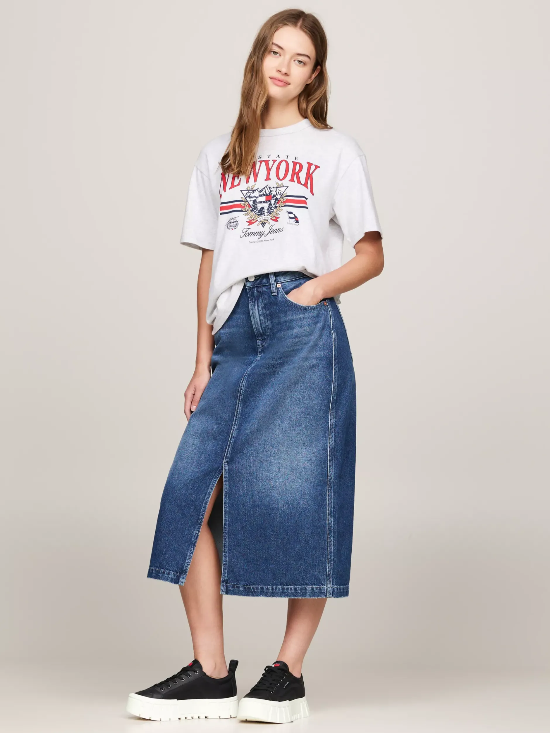 Sneakersy*Tommy Hilfiger Skórzane Buty Sportowe Na Platformie BLACK