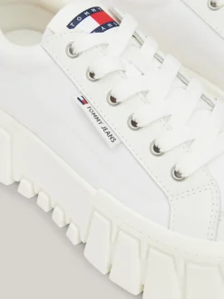 Sneakersy*Tommy Hilfiger Skórzane Buty Sportowe Na Platformie ECRU