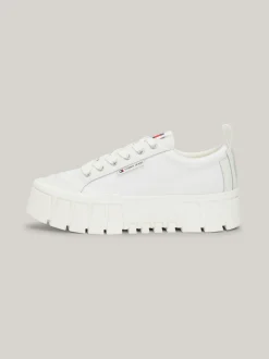 Sneakersy*Tommy Hilfiger Skórzane Buty Sportowe Na Platformie ECRU