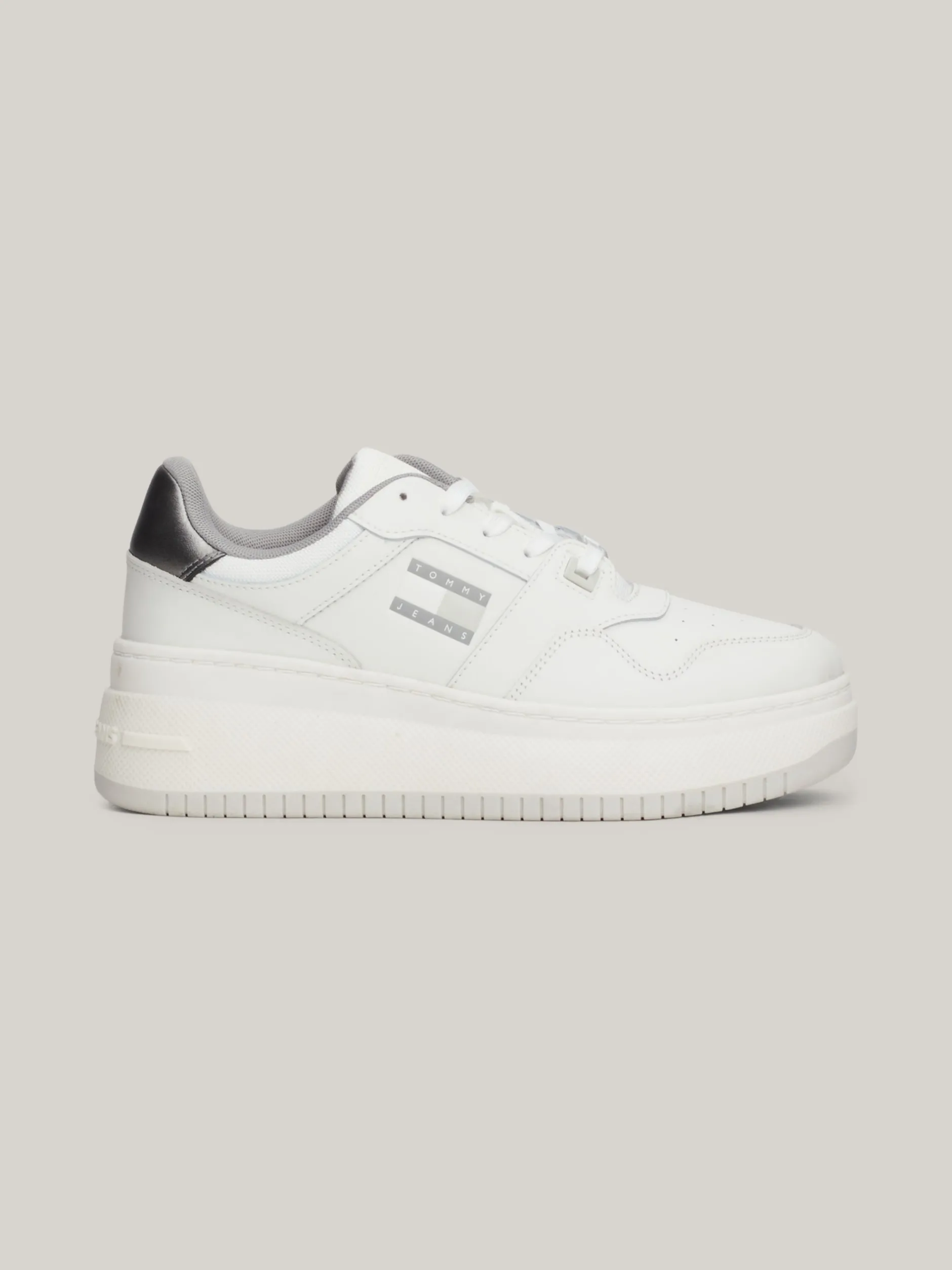 Sneakersy*Tommy Hilfiger Skórzane Buty Sportowe Na Platformie ECRU / METALLIC WARMSTONE