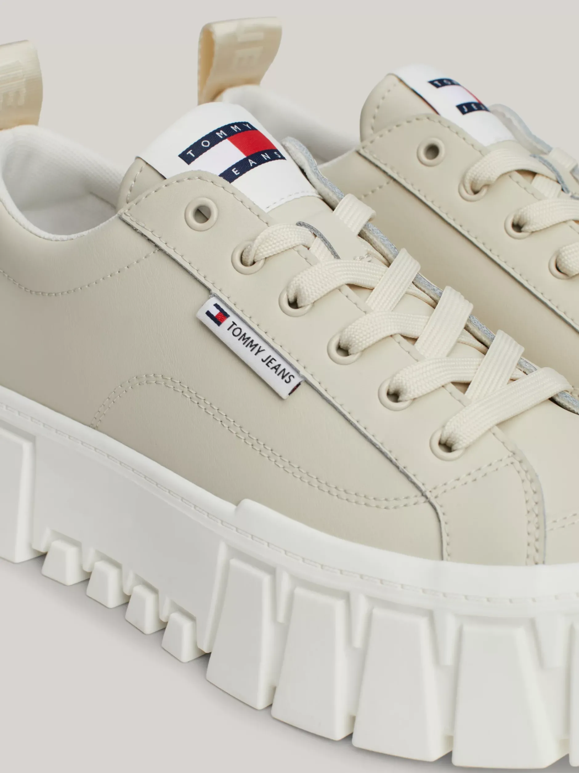 Sneakersy*Tommy Hilfiger Skórzane Buty Sportowe Na Platformie NEWSPRINT
