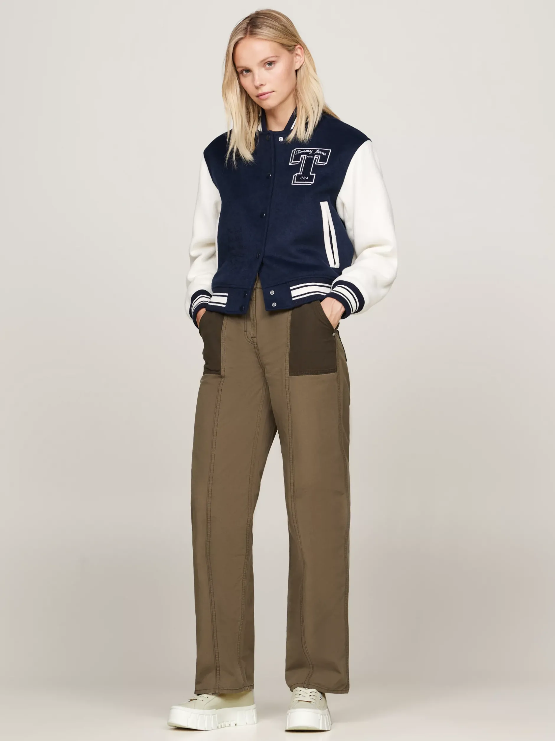 Sneakersy*Tommy Hilfiger Skórzane Buty Sportowe Na Platformie NEWSPRINT