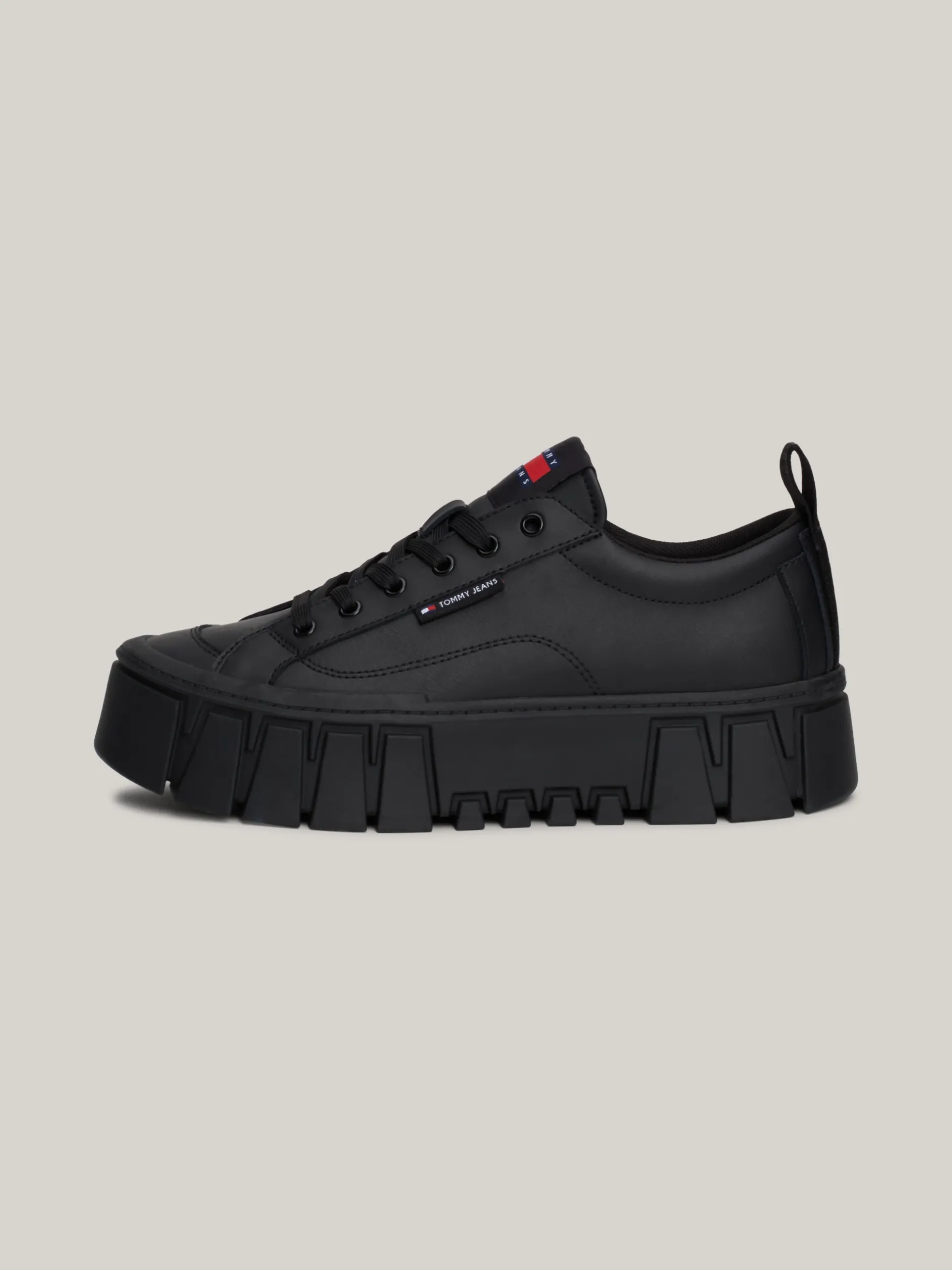 Sneakersy*Tommy Hilfiger Skórzane Buty Sportowe Na Platformie BLACK