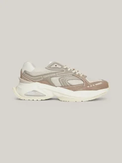 Sneakersy*Tommy Hilfiger Skórzane Buty Sportowe Na Grubej Podeszwie DUSKY TAUPE