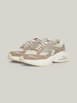Sneakersy*Tommy Hilfiger Skórzane Buty Sportowe Na Grubej Podeszwie DUSKY TAUPE