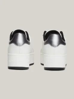 Sneakersy*Tommy Hilfiger Skórzane Buty Sportowe Na Płaskiej Podeszwie BLACK