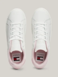 Sneakersy*Tommy Hilfiger Skórzane Buty Sportowe Na Płaskiej Podeszwie MISTY PINK