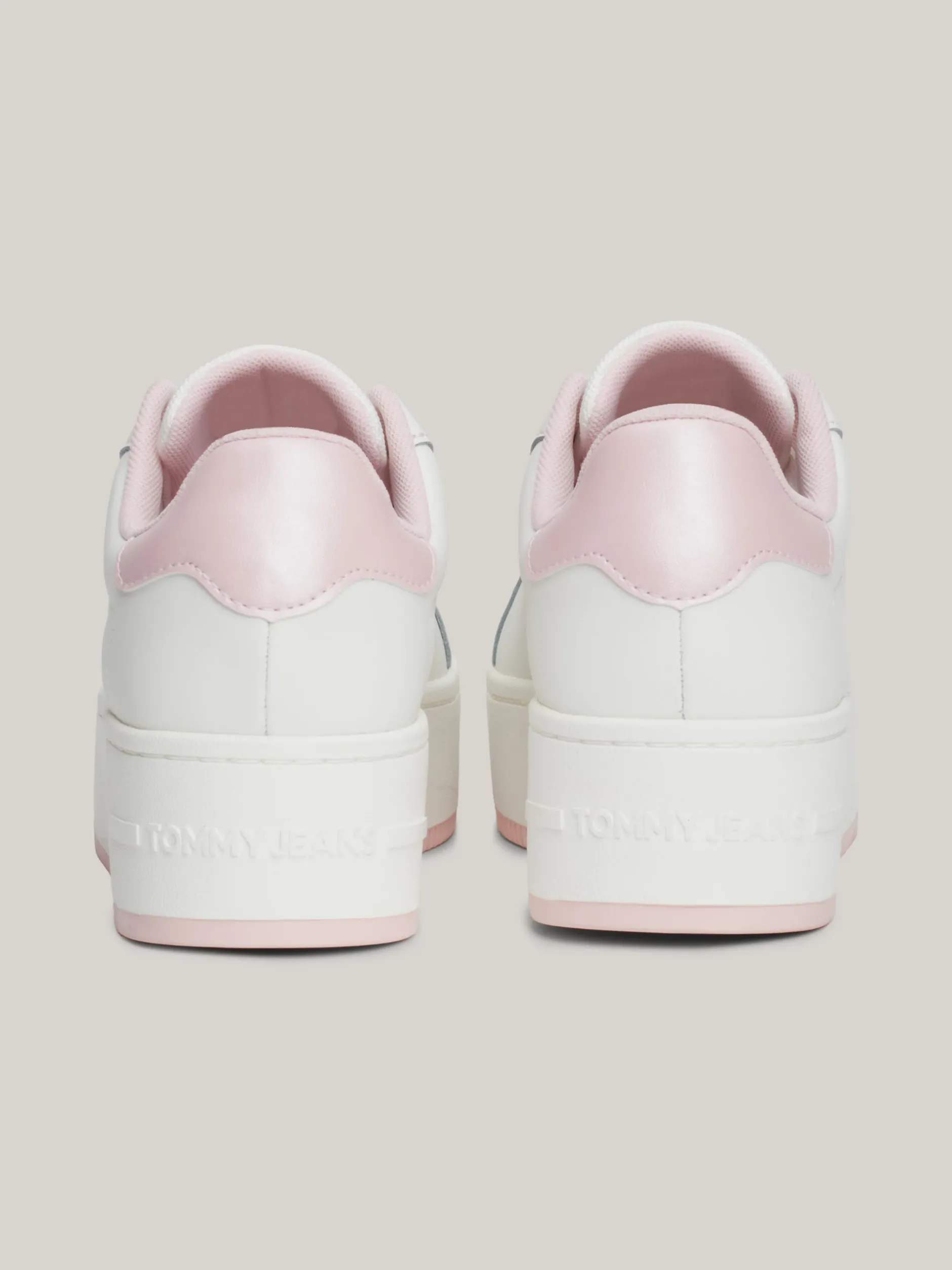 Sneakersy*Tommy Hilfiger Skórzane Buty Sportowe Na Płaskiej Podeszwie MISTY PINK